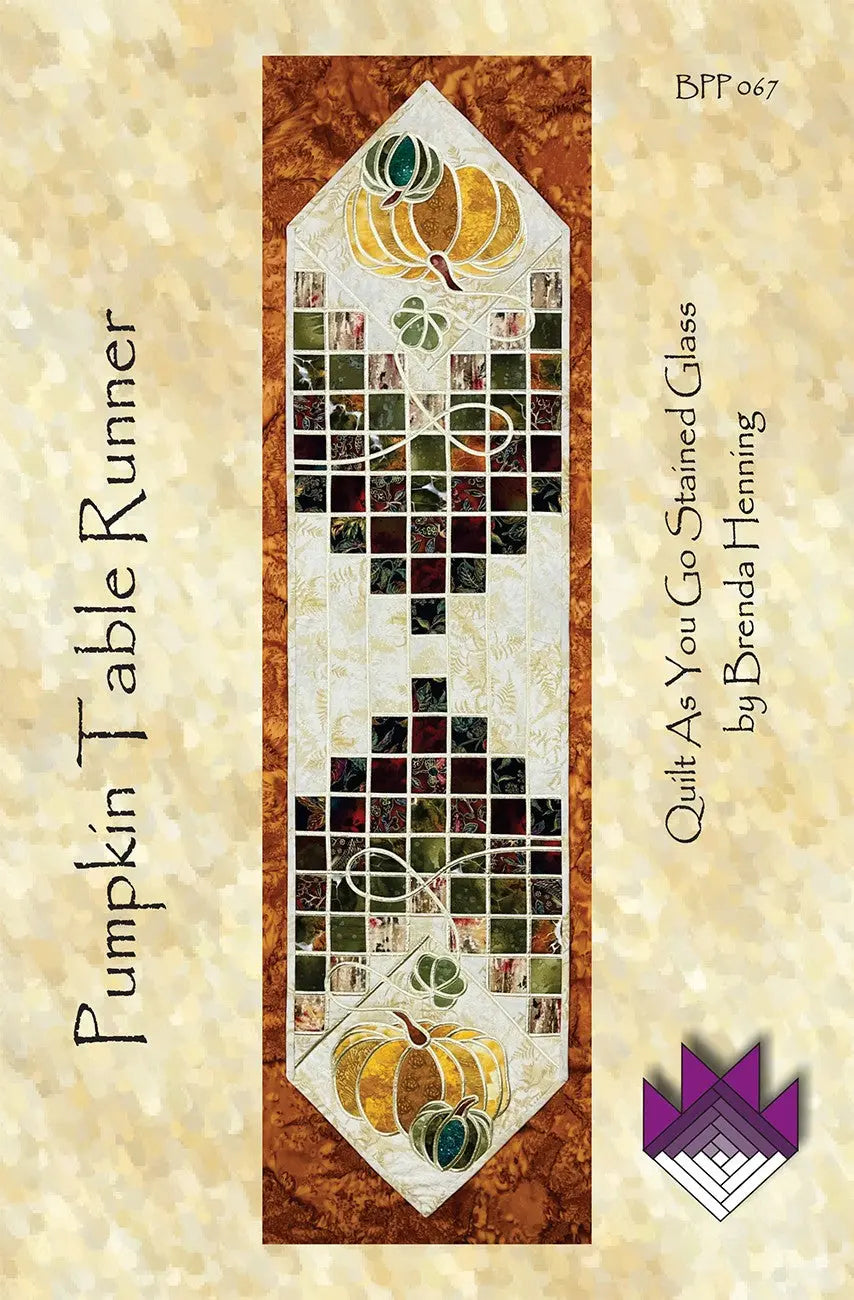 Pumpkin Table Runner in Stained Glass - Linda's Electric Quilters