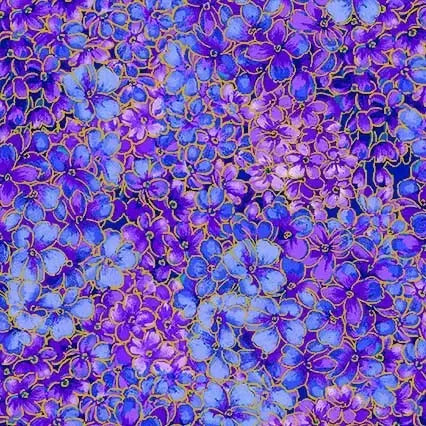 Purple Opulent Hydrangea Cotton Wideback Fabric Per Yard Michael Miller Fabrics