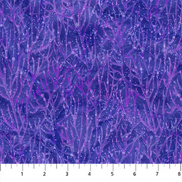 Purple Tonal Coral Coral Reef 44"/45" Cotton Fabric Per Yard
