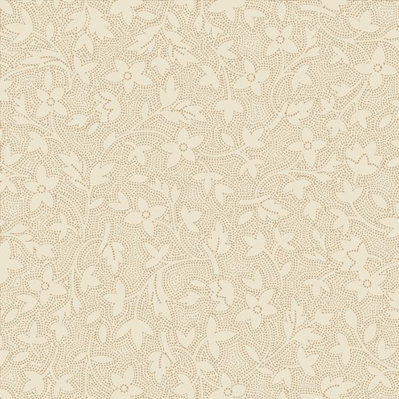 Cream Dotted Floral Cotton Wideback Fabric Per Yard