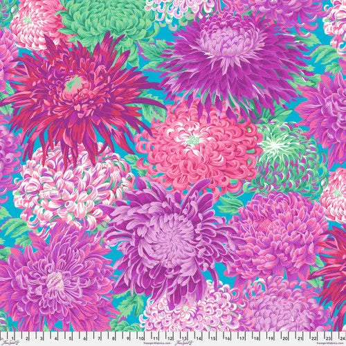 Multi Magenta Japanese Chrysanthemum Cotton Wideback Fabric Per Yard Free Spirit Fabrics