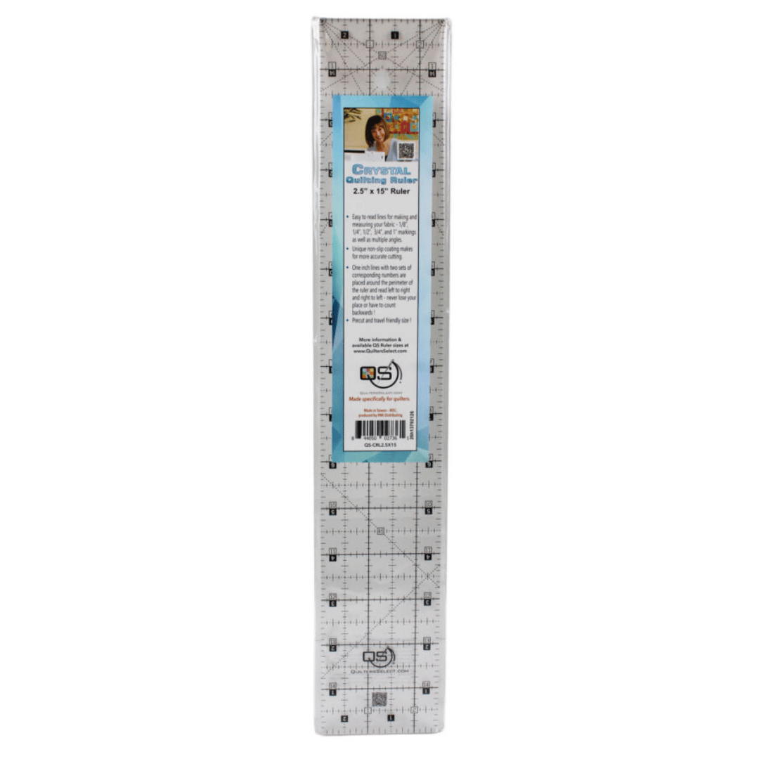 Quilters Select Non-Slip Crystal Clear Ruler 2.5" x 15"