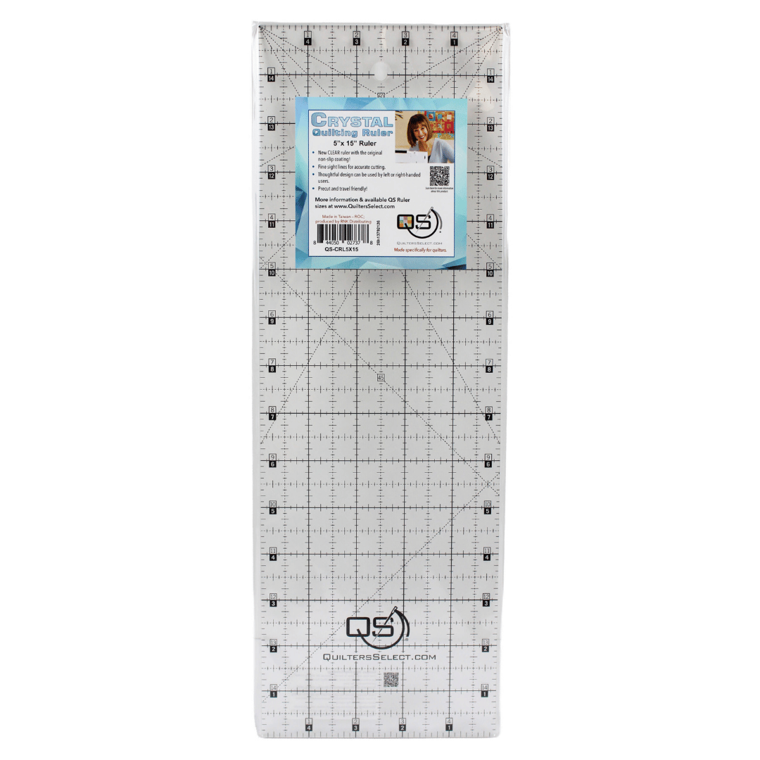 Quilters Select Non-Slip Crystal Clear Ruler 5" x 15"
