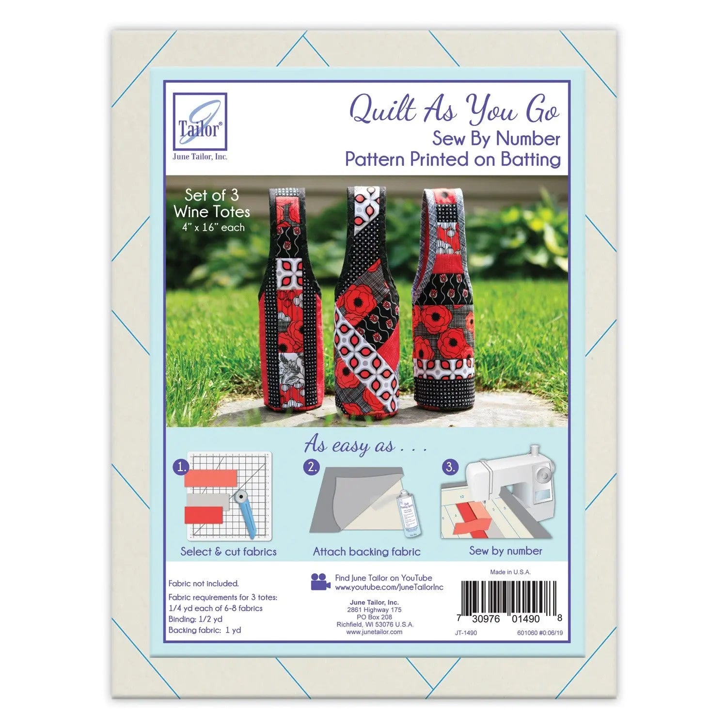 Quilt As You Go Wine Totes - Linda's Electric Quilters