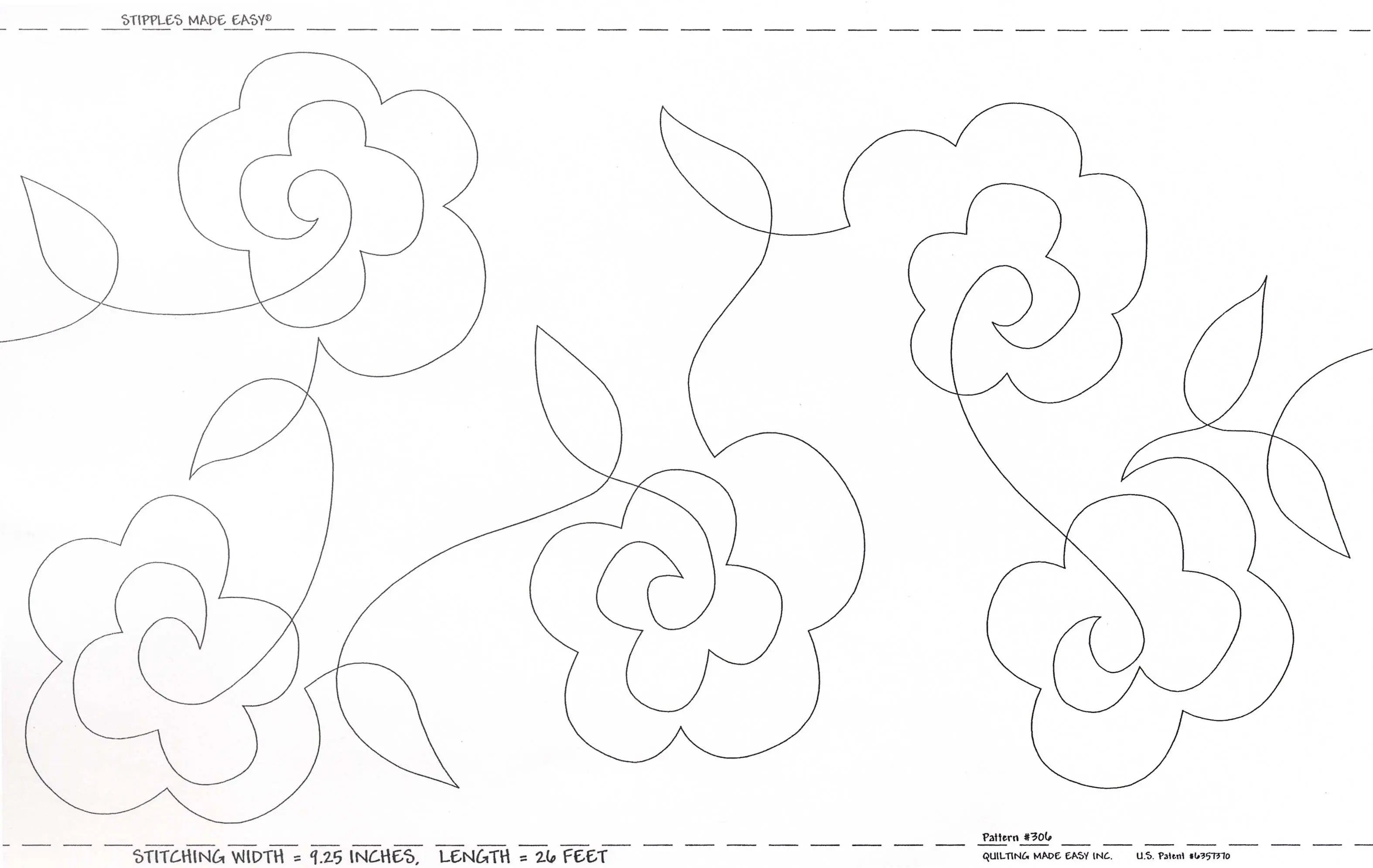 Quilt Pattern Roll Stipples & Flowers 9 1/2in x 26'