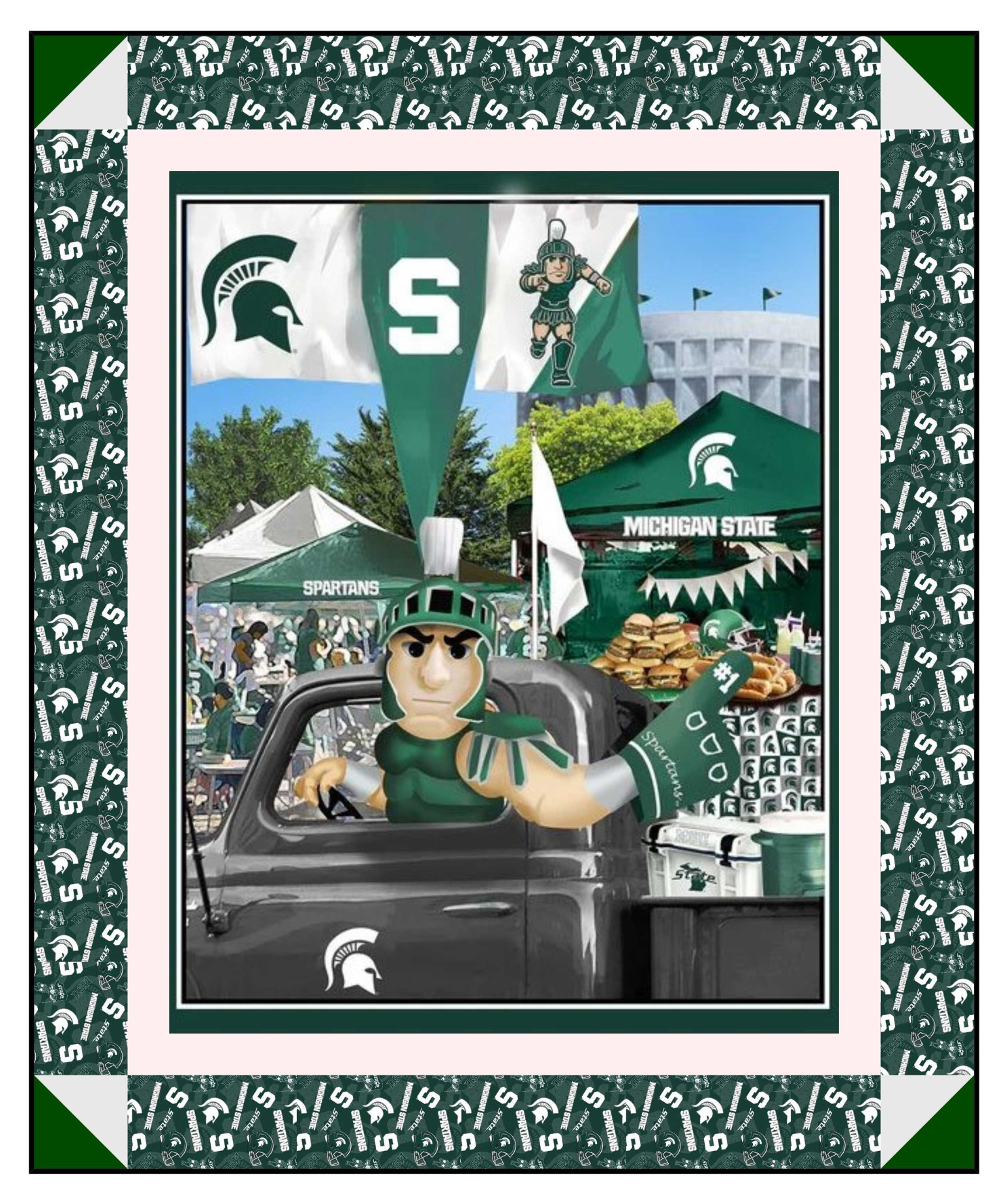 Michigan State Spartans tailgate panel quilt kit with batting