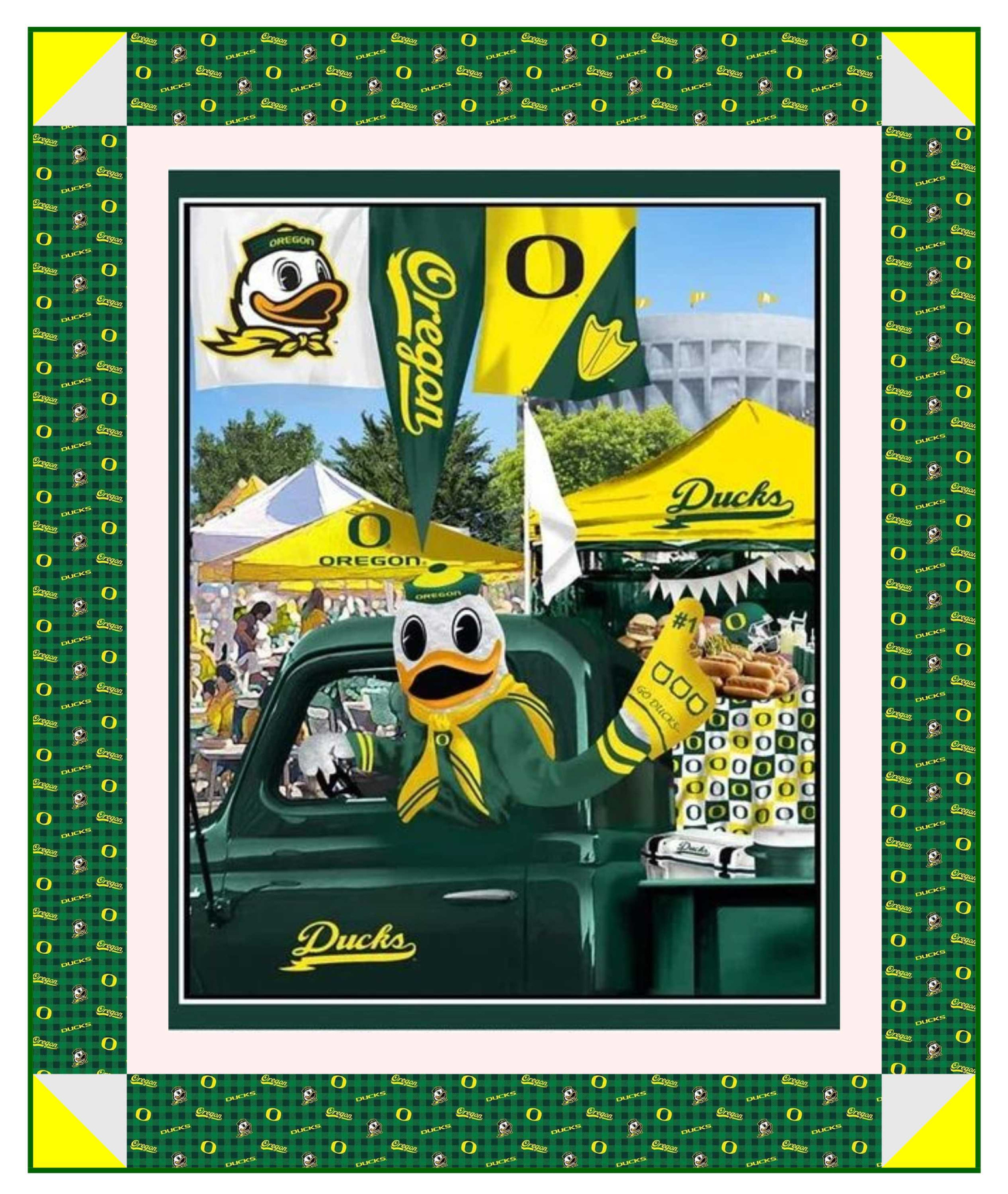 Oregon Ducks - Tailgate Panel - Quilt Kit | Batting Included