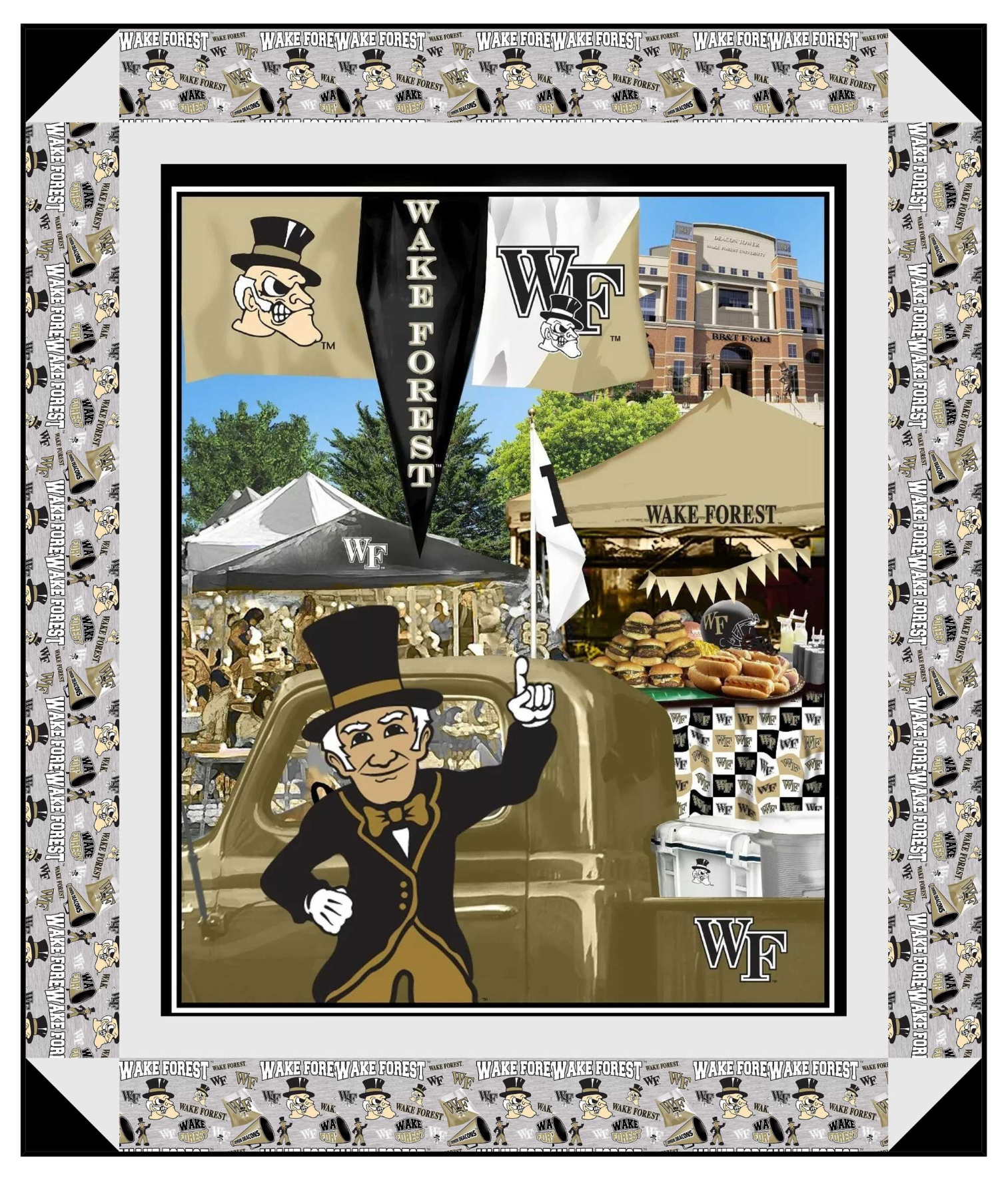 Wake Forest Demon Deacons - Tailgate Panel - Quilt Kit | Batting Included