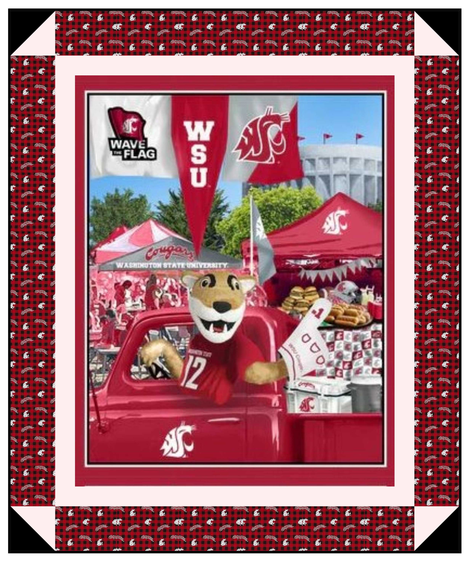 Washington State Cougars tailgate panel quilt kit with batting