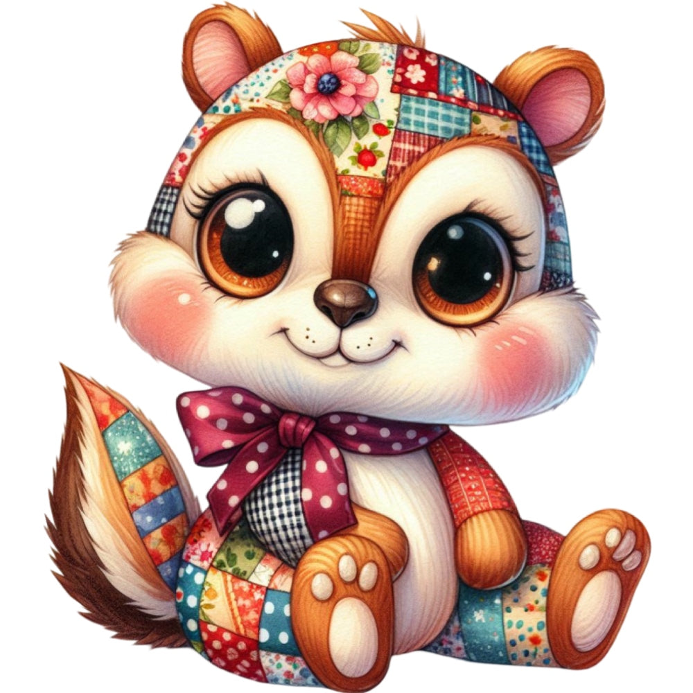Quilted Toy Animals Fabric Panel 11