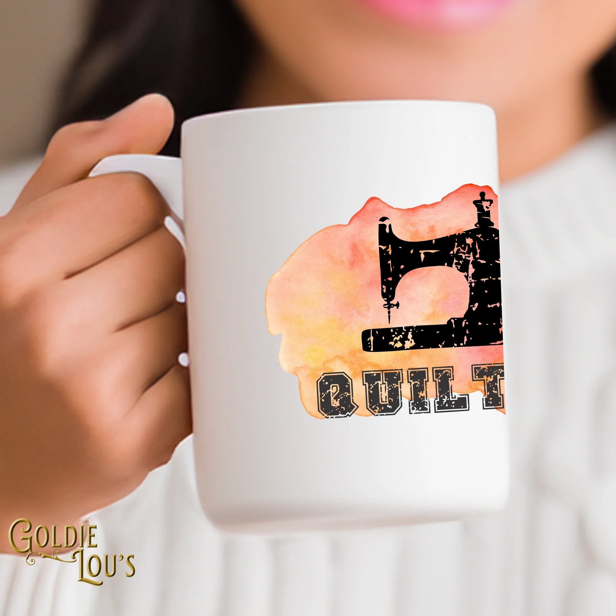 Quilter Orange Watercolor Mug