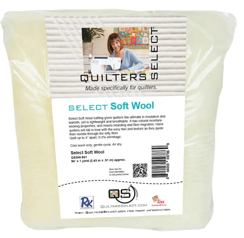 Quilters Select Soft Wool Batting 96" x 10 yd - Linda's Electric Quilters