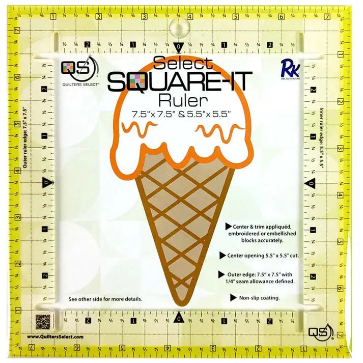 Quilters Select Square-It Ruler 7.5" Rnk Distributing