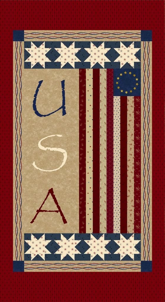 Betsy's Needlework - Flag Panel - Red