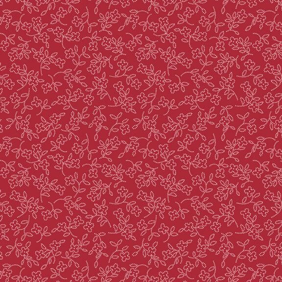 Cottage Florals - Dotted Blossom - Red 44" / 45" Fabric Per Yard