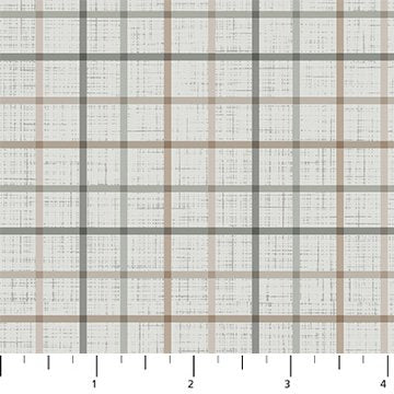 FIGO Grassland plaid quilting cotton fabric in Multi Gray