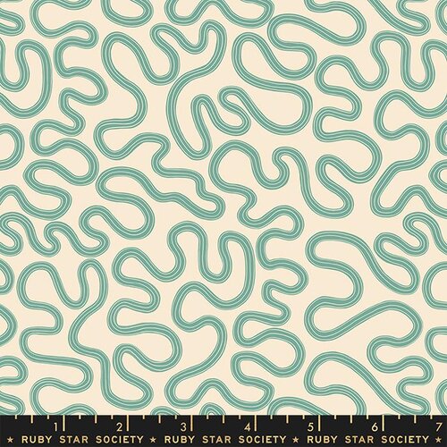 Ruby Star Society Verbena Meander Watercress Cotton 44"/45" Fabric Per Yard