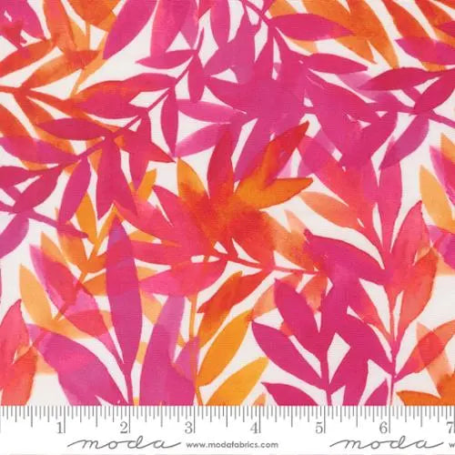 Radiant Pink Leaf Blenders Cotton 44"/45" Fabric Per Yard Moda Fabrics & Supplies