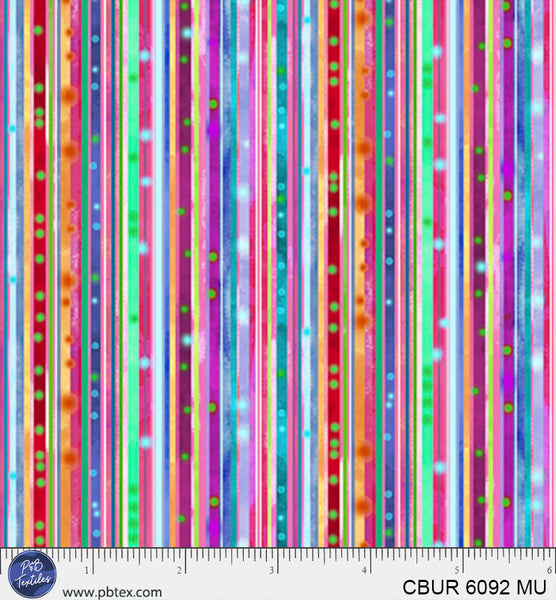 Rainbow Stripes Color Burst Cotton 44"/45" Fabric Per Yard