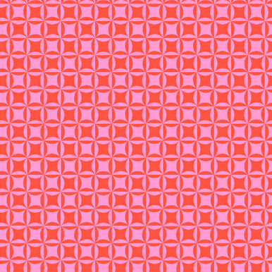 Red/Bright Pink Breezeway Colorblock Party 43/44" Cotton Fabric Per Yard