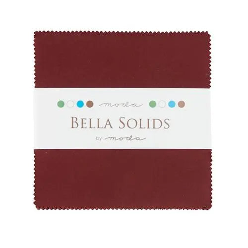 Red Burgundy Bella Solids Charm Pack Precuts - Linda's Electric Quilters