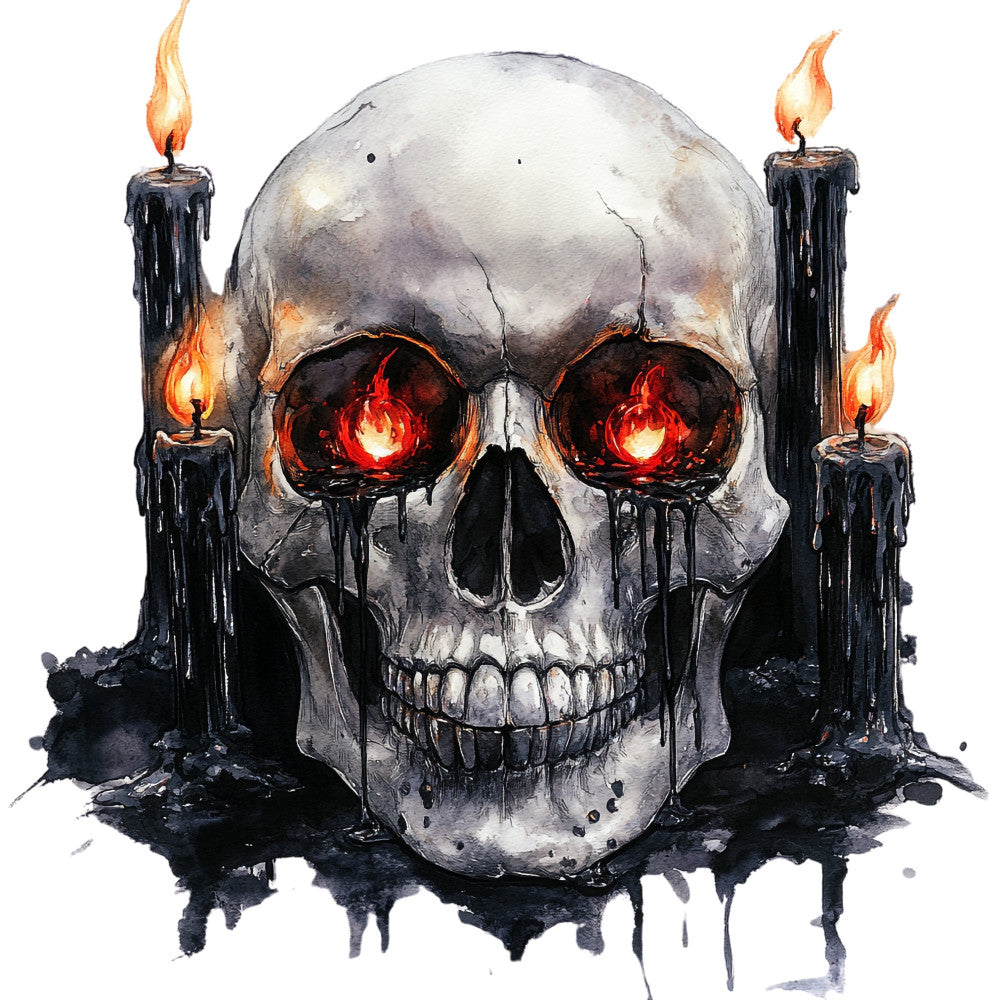 Red Eyed Skull Fabric Panel 35
