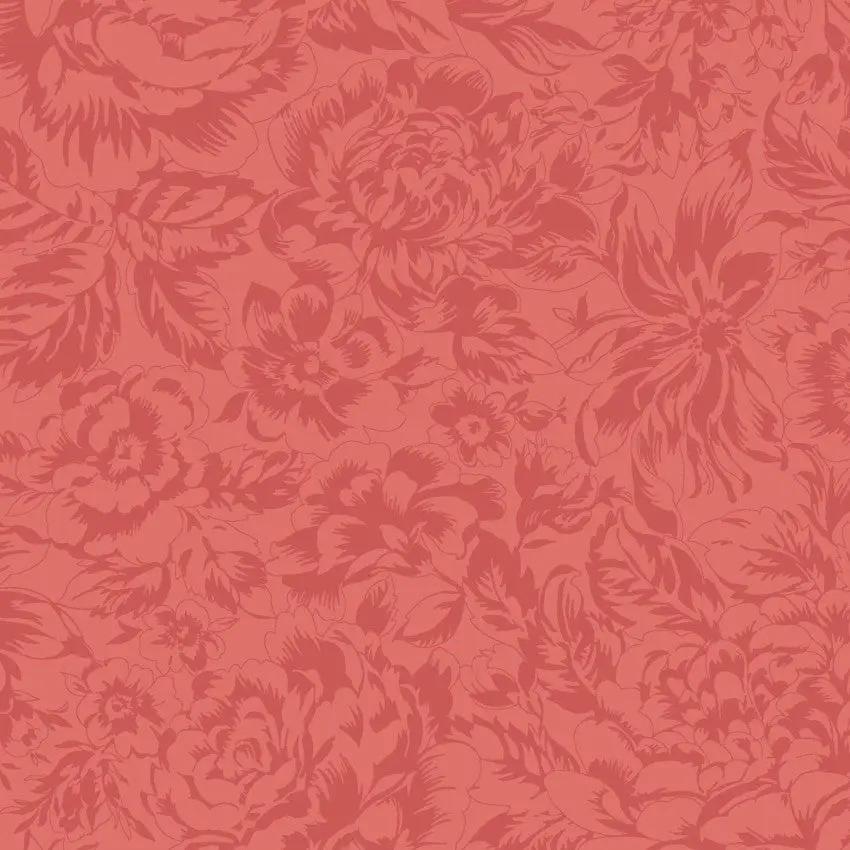 Red Tonal Floral La Fleur Flannel Cotton 42"/43" Fabric Per Yard EE Schenck Co