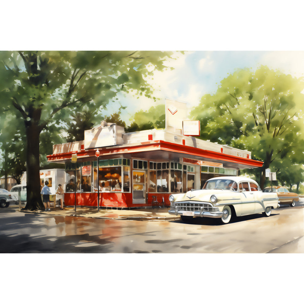 Retro Diner Fabric Panel 10 QuiltingFabricPanels