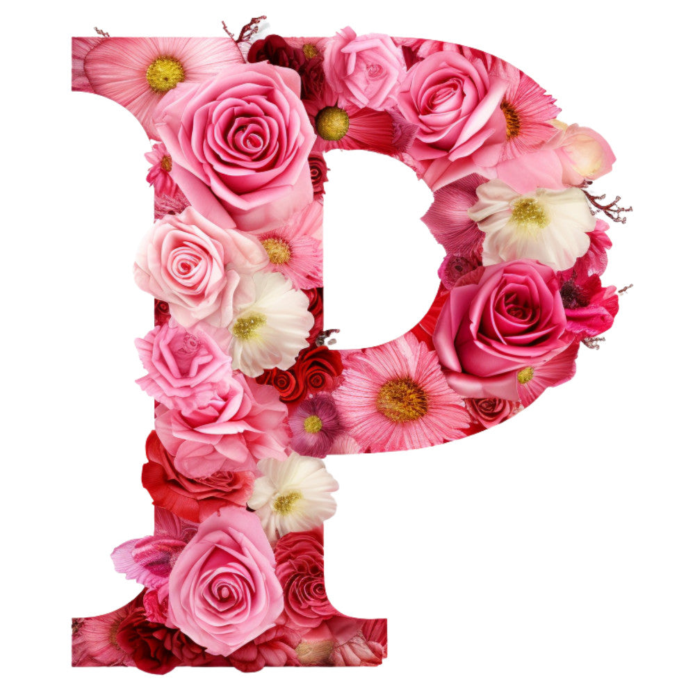Rose Alphabet Fabric Panel 12 QuiltingFabricPanels