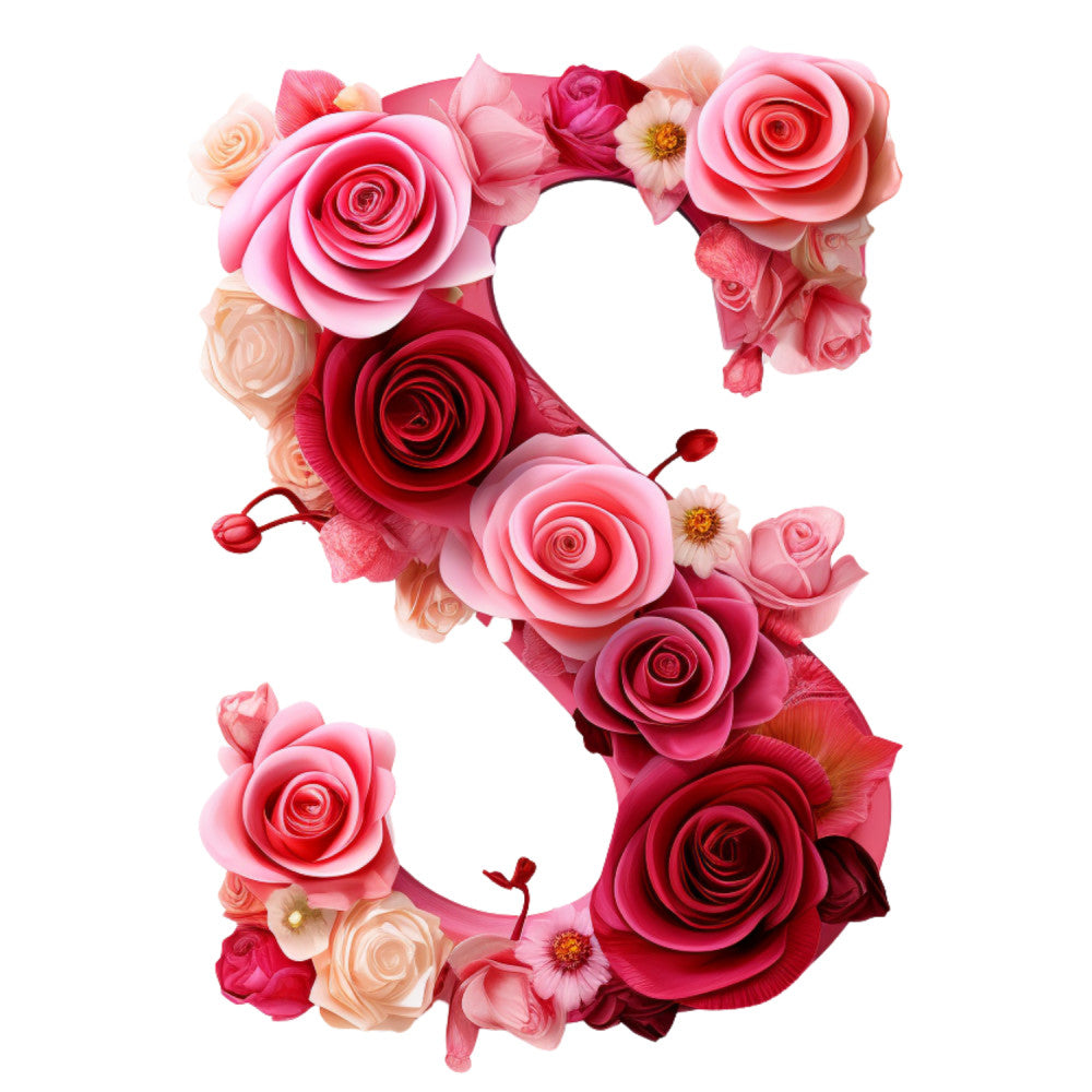 Rose Alphabet Fabric Panel 15 QuiltingFabricPanels