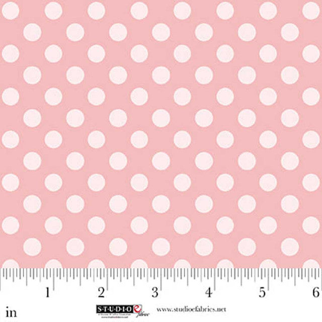 Rose Polka Dot Layla 44"/45" Cotton Fabric per Yard