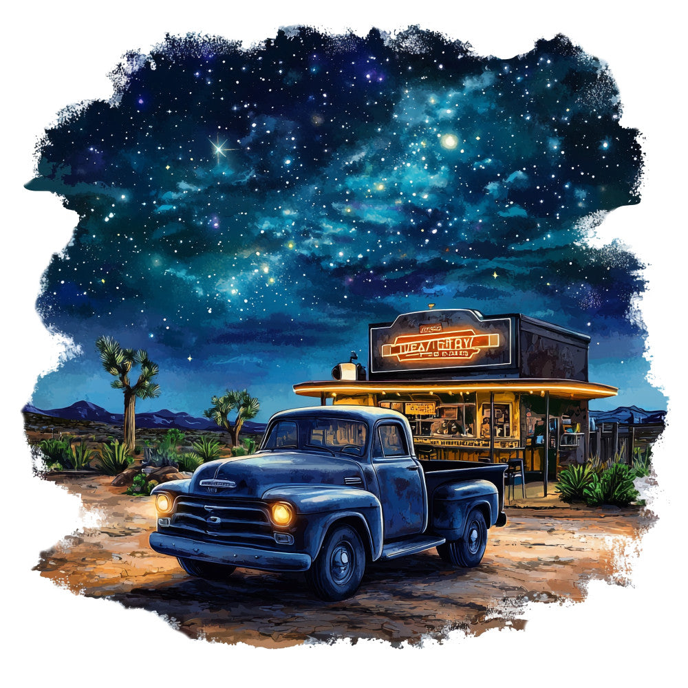 Route 66 Scene Fabric Panel 21 QuiltingFabricPanels