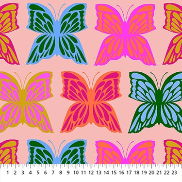 Runaway Butterfly Pink Backing No. 3 Cotton Wideback Fabric per Yard