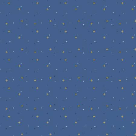 Riley Blake Sparkler metallic quilting cotton fabric in Dark Denim