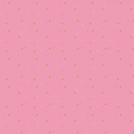 Riley Blake Sparkler metallic quilting cotton fabric in Rose