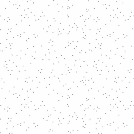 Riley Blake Blossoms On White metallic quilting cotton fabric in Silver Sparkle