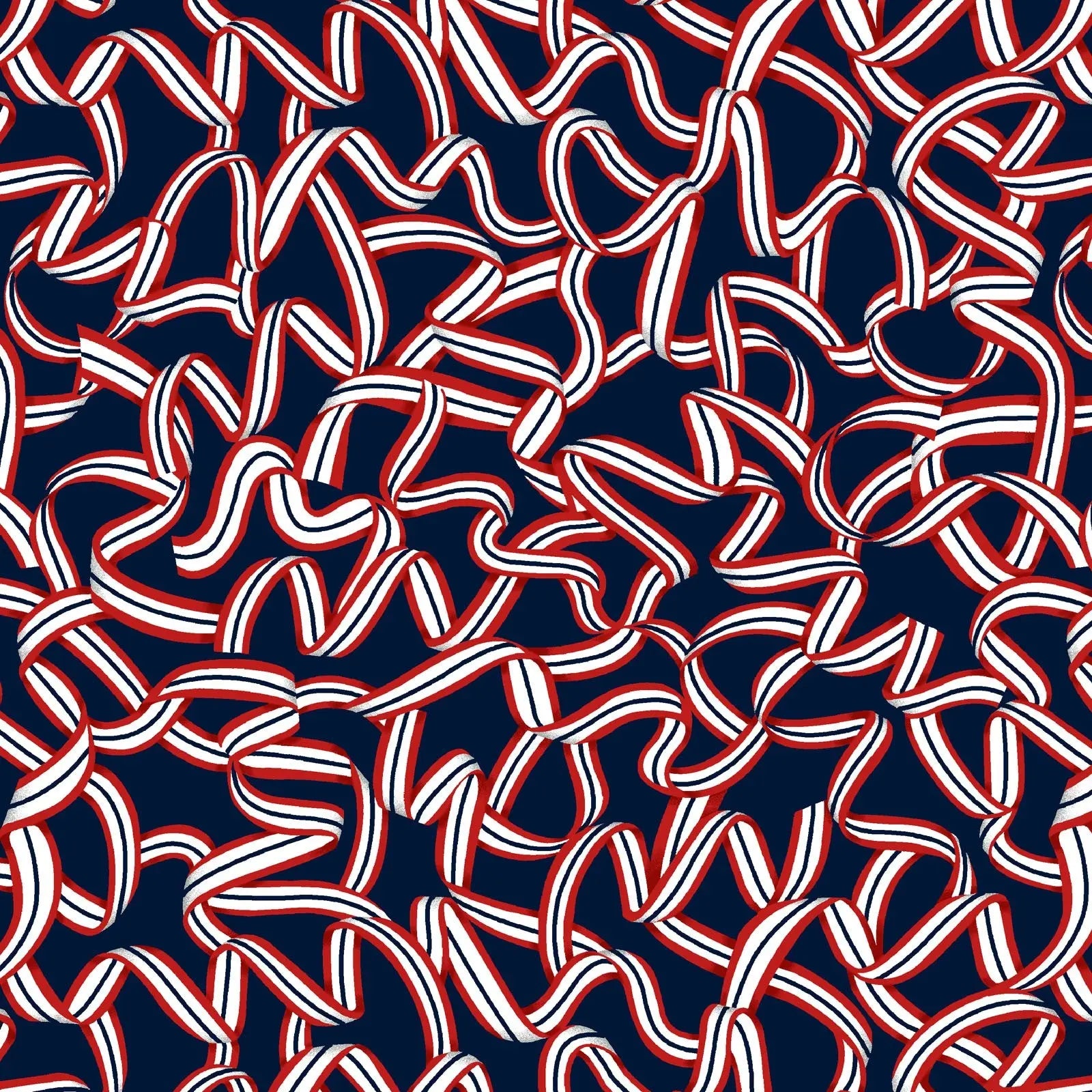 Red White and Starry Blue Too Ribbon Cotton Wideback Fabric per yard