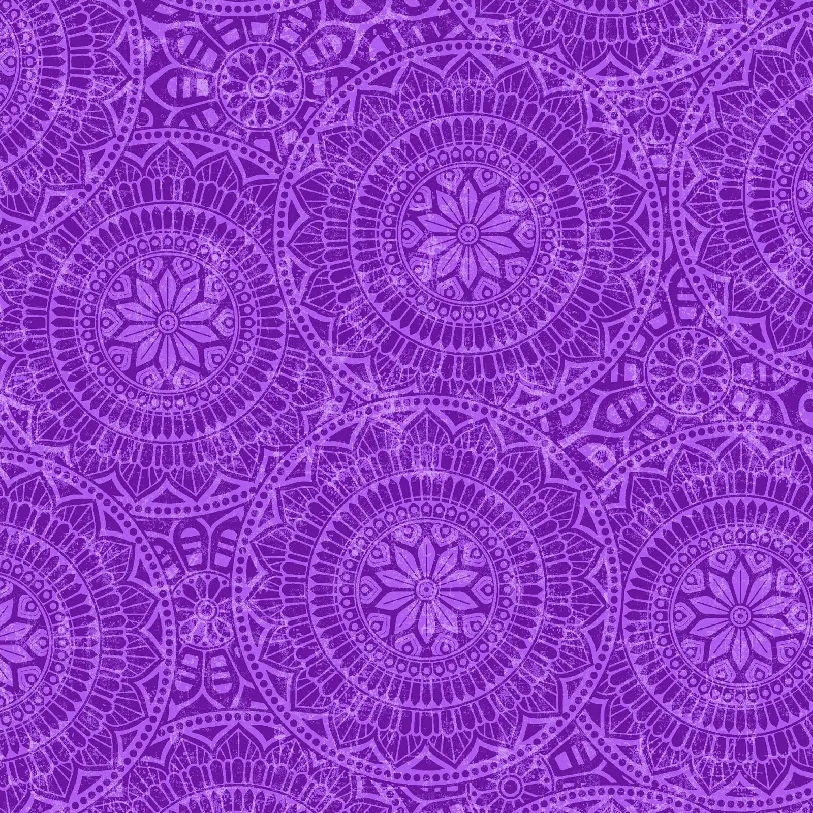 Purple Vespa Tossed Mandalas Cotton Wideback Fabric per yard EE Schenck Co
