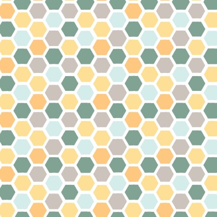 Studio E Hello Honey Mini Hex quilting fabric in Green Yellow
