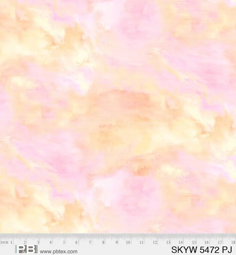 Pink Orange Sky Cotton Wideback Fabric per yard P&B Textiles