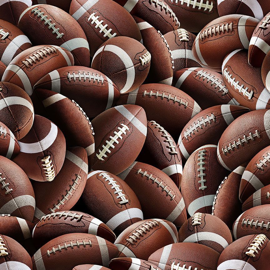 Brown Packed Football Ball Fitness Fanatic 44"/45" Fabric Per Yard