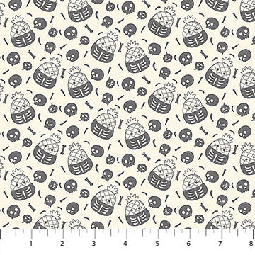 Cream Maui Skeleton Boo Squad Squishmellow Cotton 44"/45" Fabric Per Yard