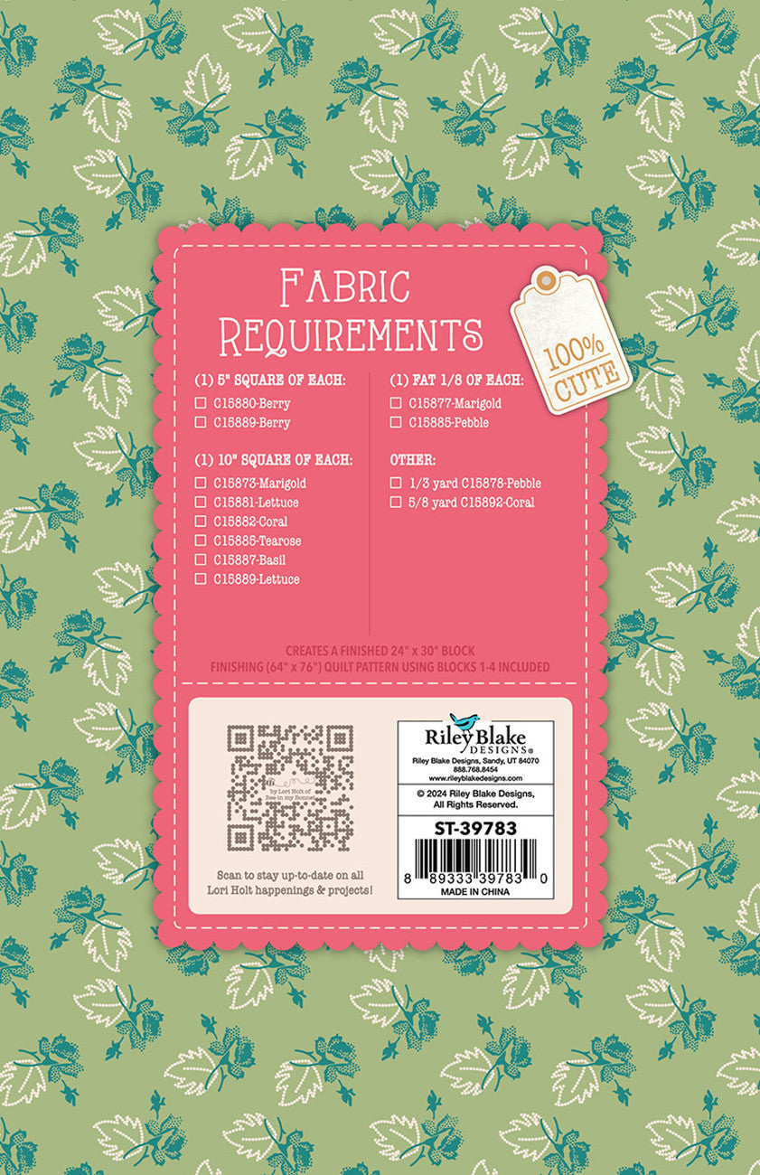 Piece & Plenty Quilt Seeds Flower Basket #4 45" wide fabric per yard