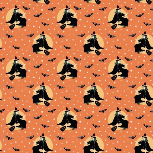 Sweet Tooth - Little Witch - Orange 44" / 45" Fabric Per Yard