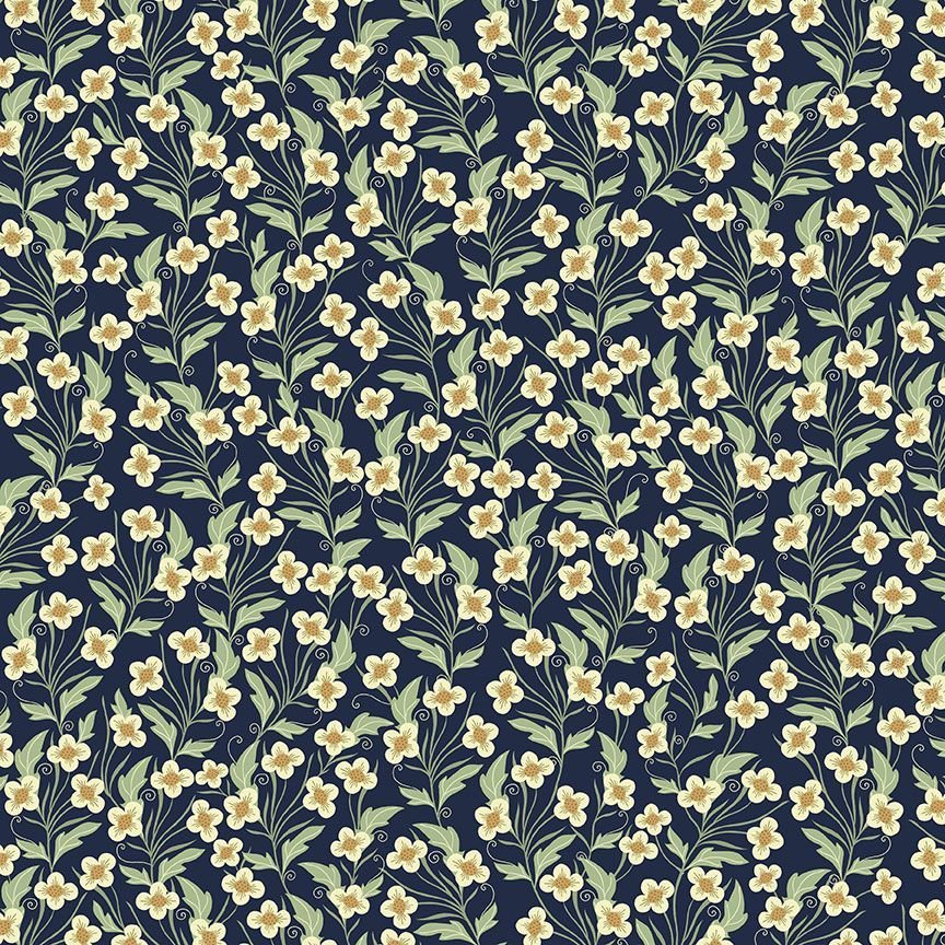 Dear Stella Float Like a Butterfly Midnight Blooming Cotton 44"/45" Fabric Per Yard