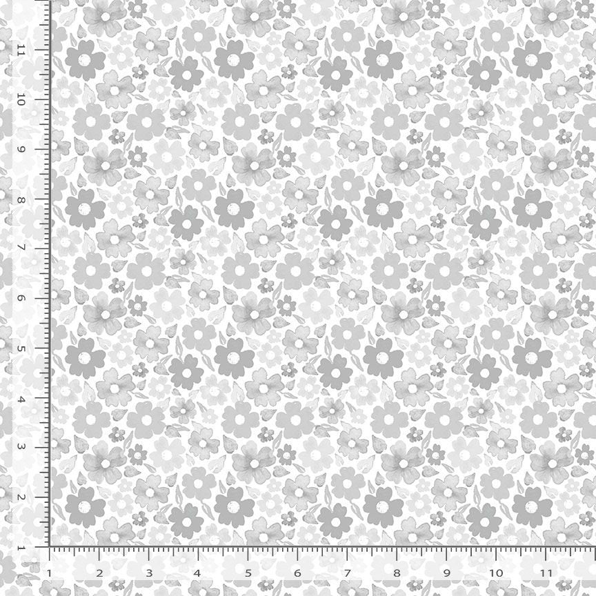 Dear Stella Quiet Riot White Blossom Cotton 44"/45" Fabric Per Yard