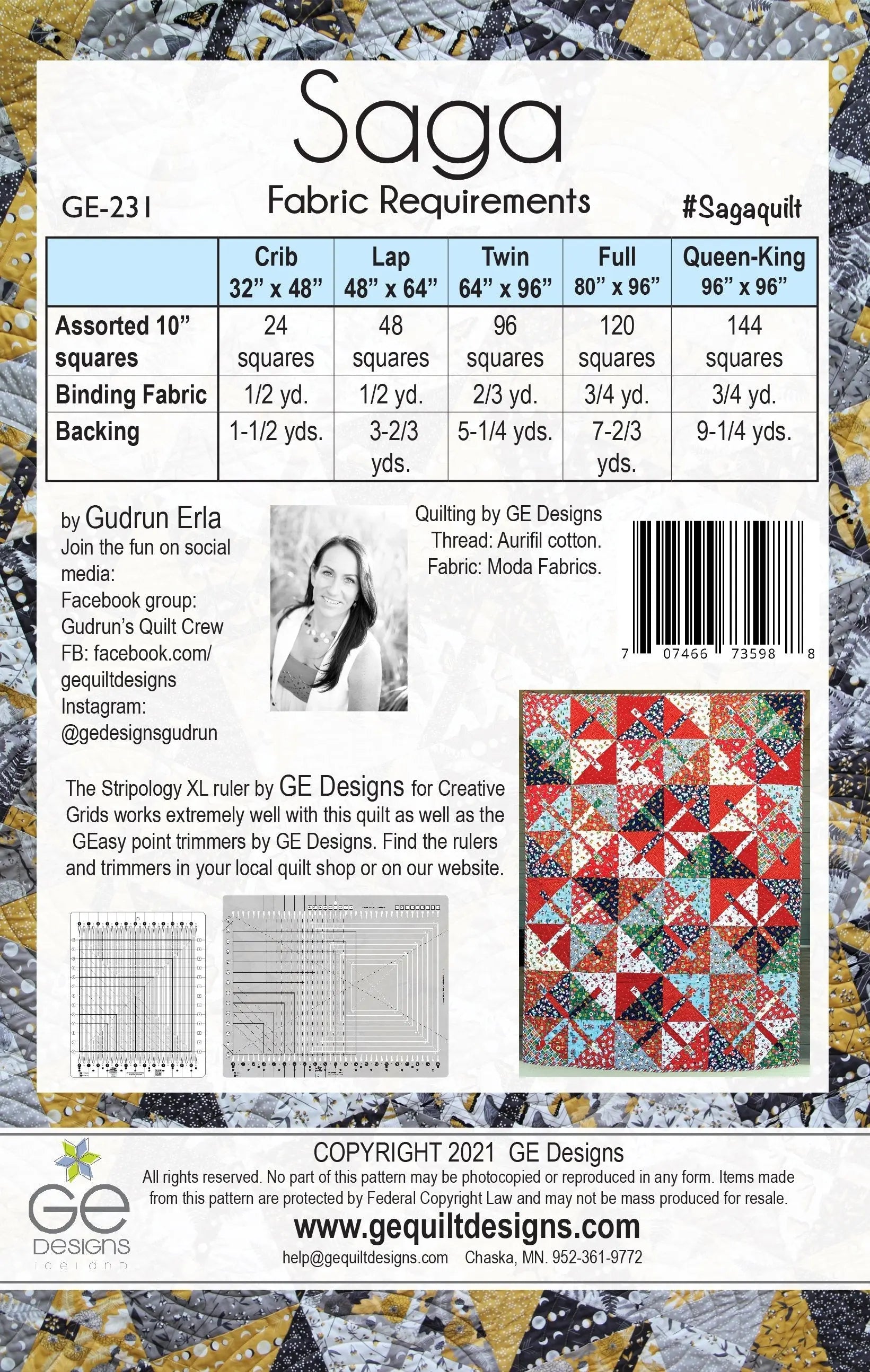 Saga - 10" Square Pattern 231 GE Designs