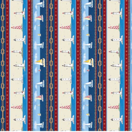 Sail Away - Stripe 44" / 45" Fabric Per Yard