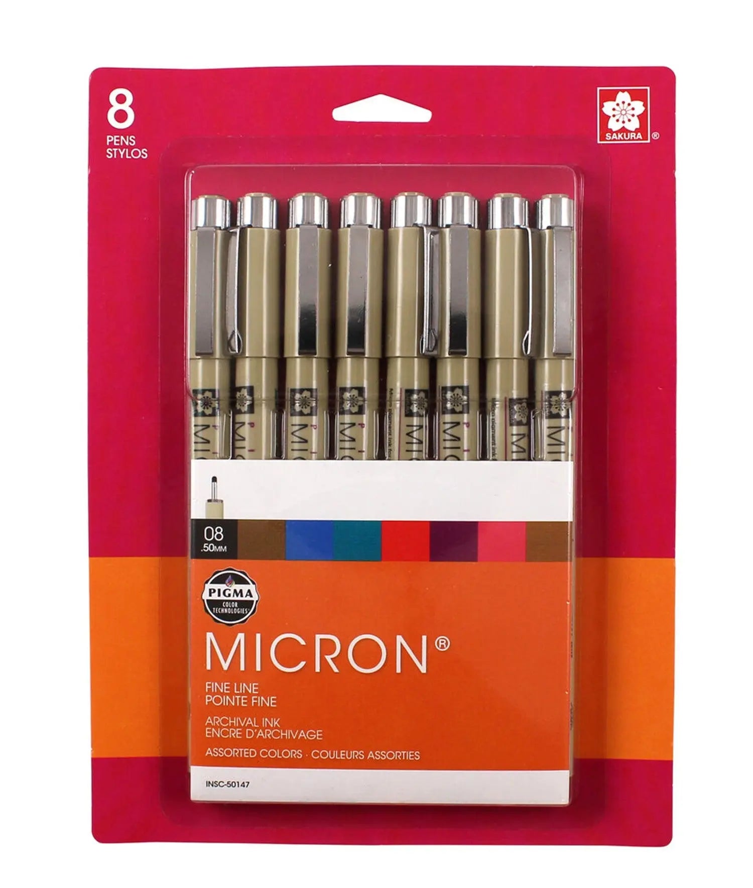 Sakura Pigma Micron 08 Pen Set Assorted Colors 8pk - Linda's Electric Quilters
