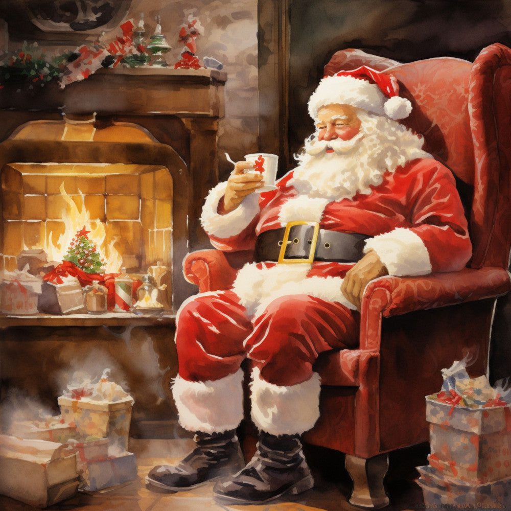 Santa Claus Christmas Scene Fabric Panel 2 QuiltingFabricPanels